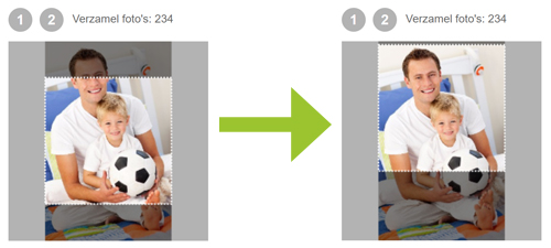 Uitsnijd-gedeelte aanpassen van deelfoto
